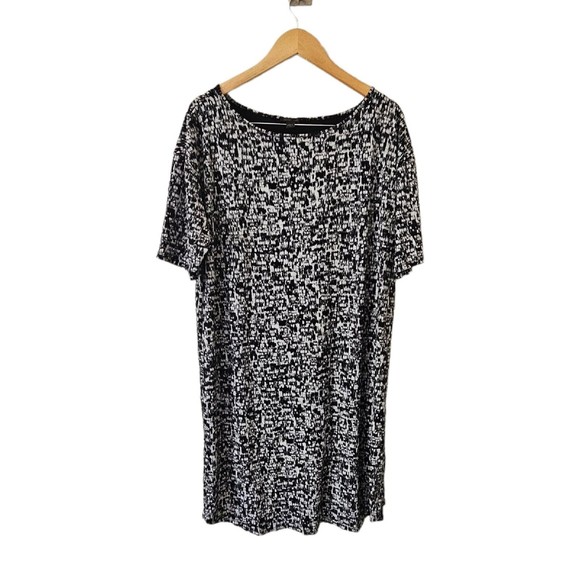 J. Jill Wearever Collection Maxi Lounge Dress XL Black Gray Short Sleeve‎ - Picture 2 of 4